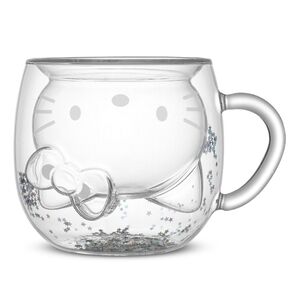 Hello Kitty 50th Anniversary JoyJolt Glass Double-Walled Glitter Mug